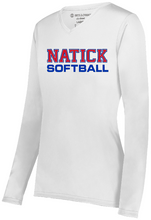 Load image into Gallery viewer, Natick Little League Softball Ladies/Girls Long Sleeve Wicking Tee